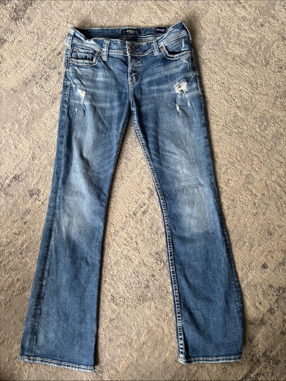 Silver Jeans Women's Faded Blue Flare Jeans 30x33